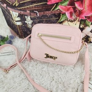 Juicy Couture DEBOSS White Crossbody Gold Chain Logo Purse NWT